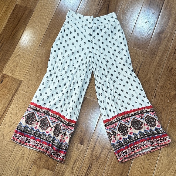 Boho High-Waisted Wide Leg Pants - Picture 1 of 8